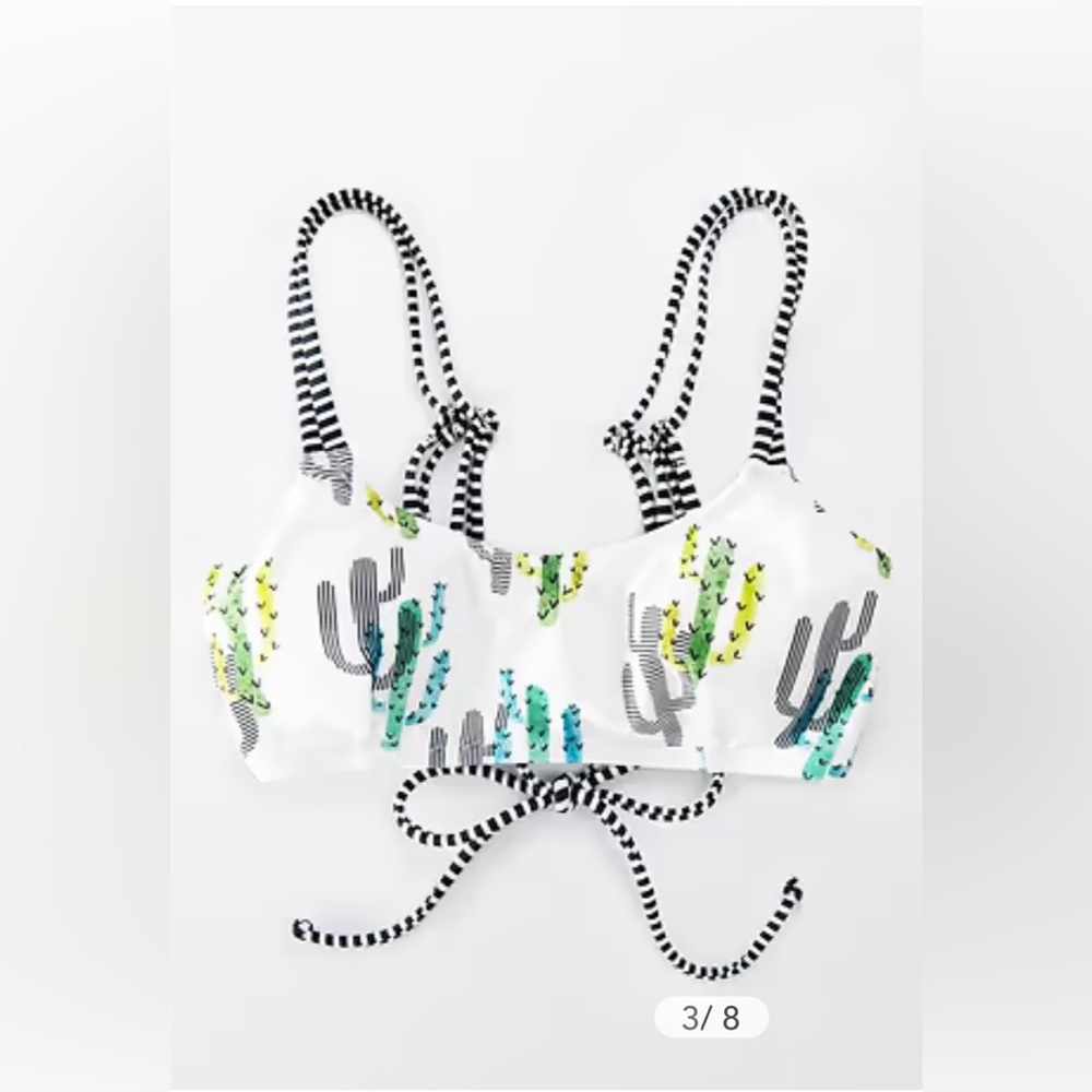 NWOT never worn Cupshe Cactus Lover Strappy Bikini Top